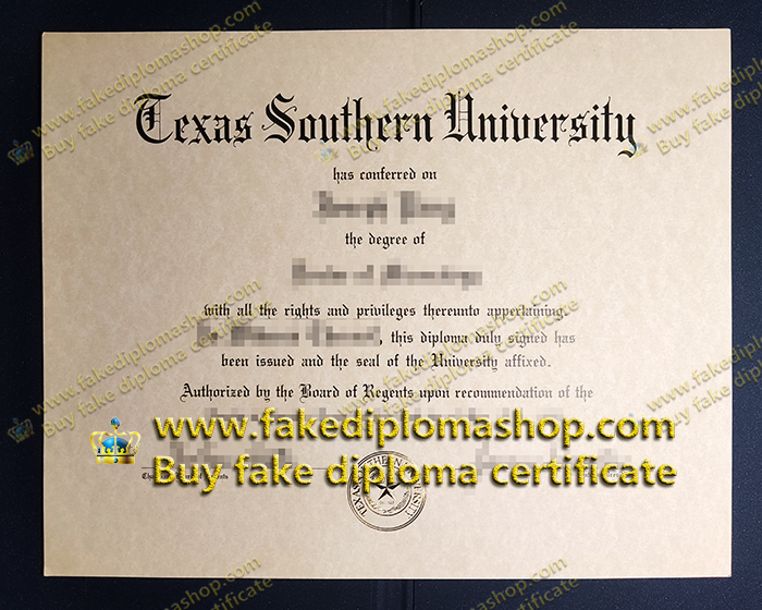 TSU diploma, Texas Southern University diploma