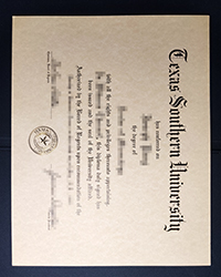 Premium TSU diploma for sale, order a Texas Southern University diploma now