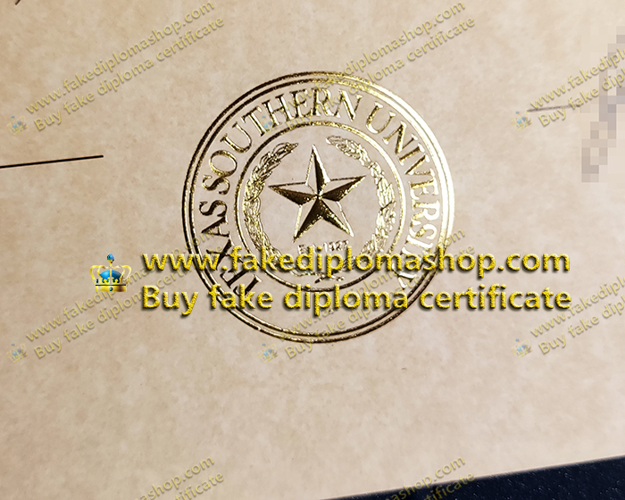 TSU diploma of gold seal