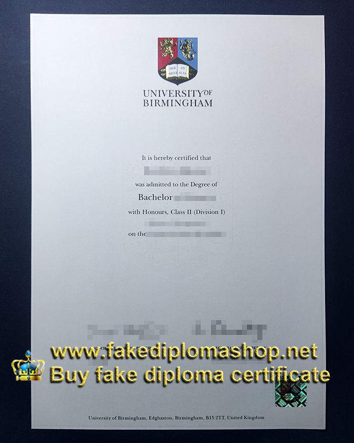 University of Birmingham degree of Bachelor