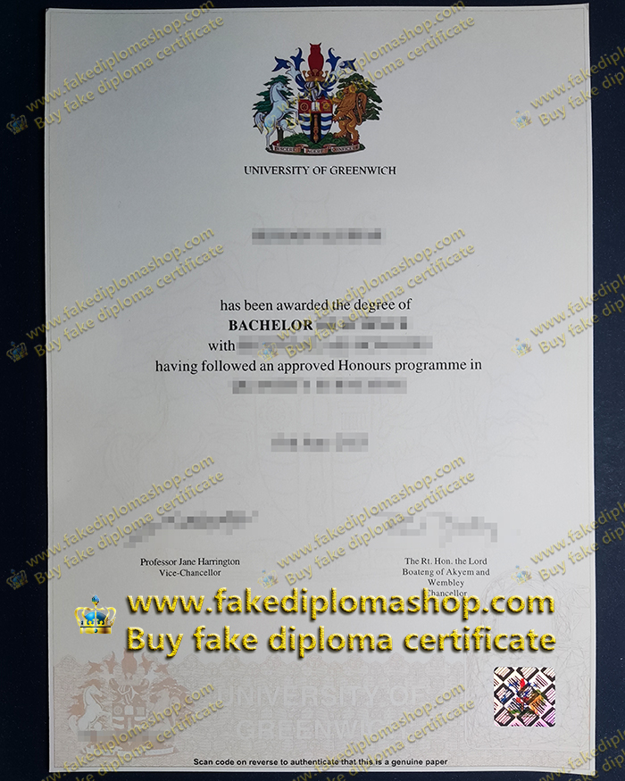 latest edition University of Greenwich diploma of 2023