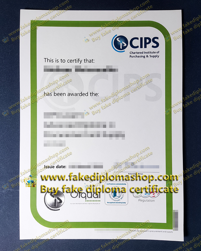 CIPS diploma Level 5, CIPS fake certificate, Chartered Institute of Procurement & Supply certificate