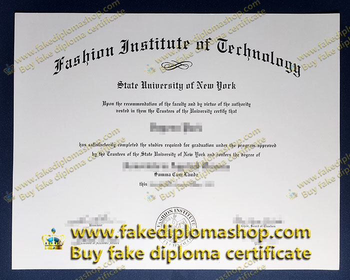 Fashion Institute of Technology diploma, FIT degree