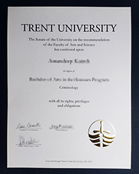 Where to buy a fake Trent University diploma with a real raised seal?