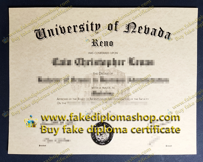 UNR degree of Bachelor, University of Nevada-Reno diploma