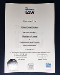 Order a University of Law diploma with a real silver seal