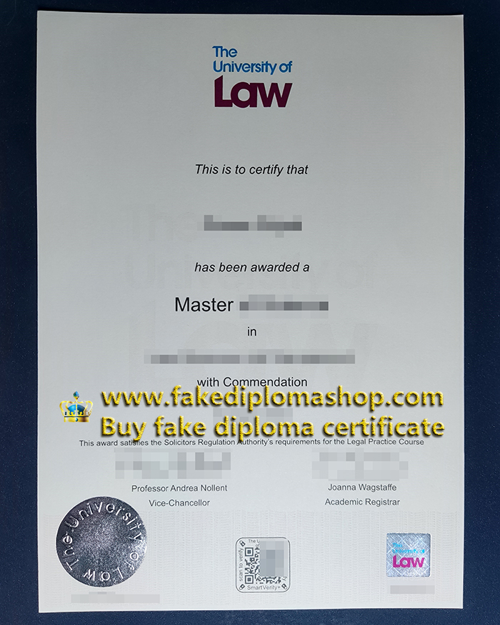 University of Law diploma of Master