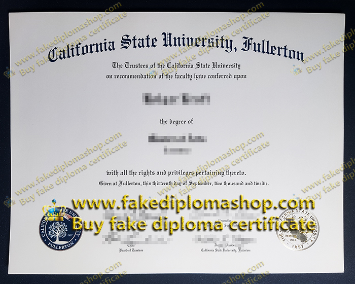 CSUF diploma, California State University, Fullerton diploma