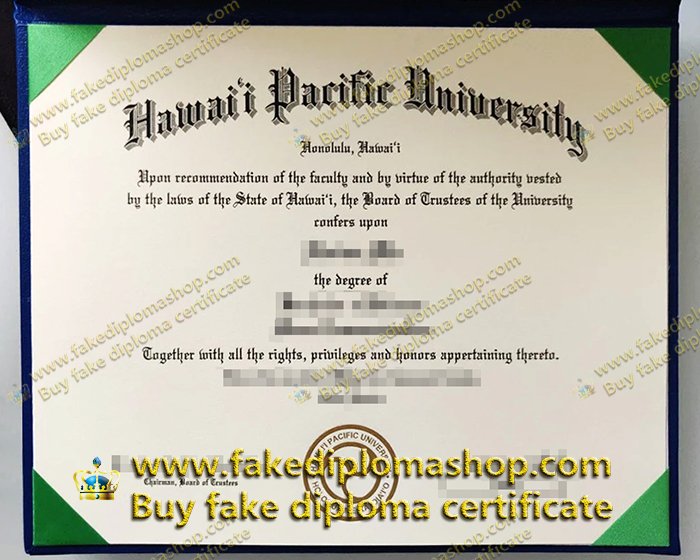 HPU diploma, Hawaii Pacific University diploma