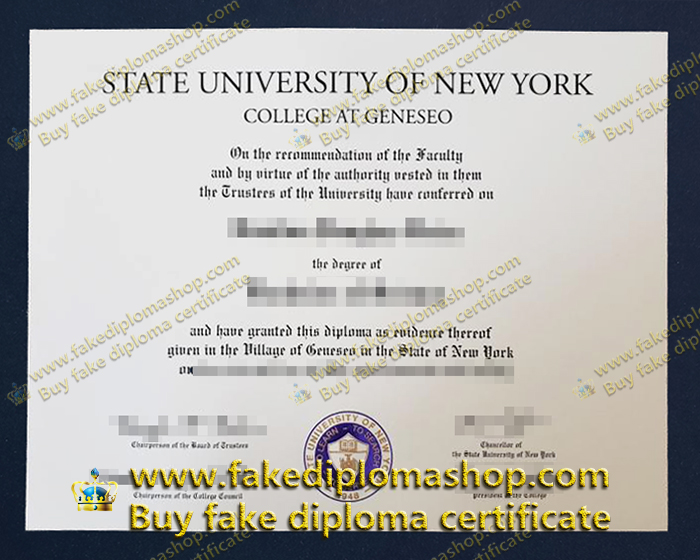 SUNY Geneseo diploma, State University of New York at Geneseo diploma