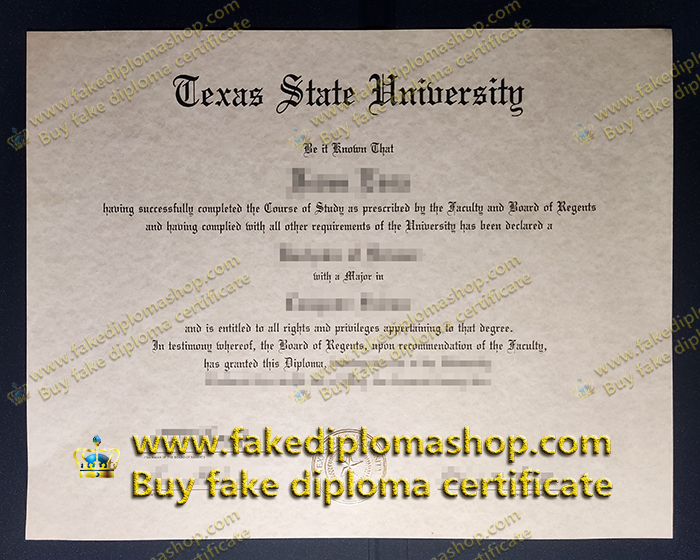 Texas State University degree, fake TSU diploma