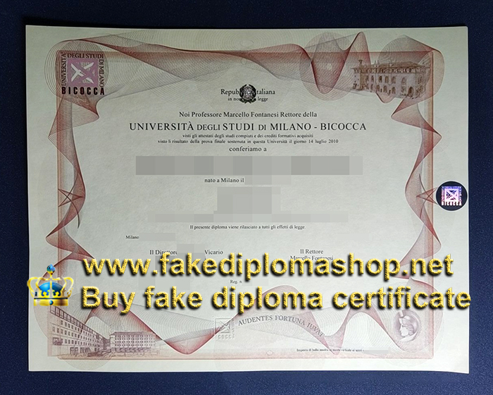 UNIMIB diploma, University of Milano-Bicocca diploma