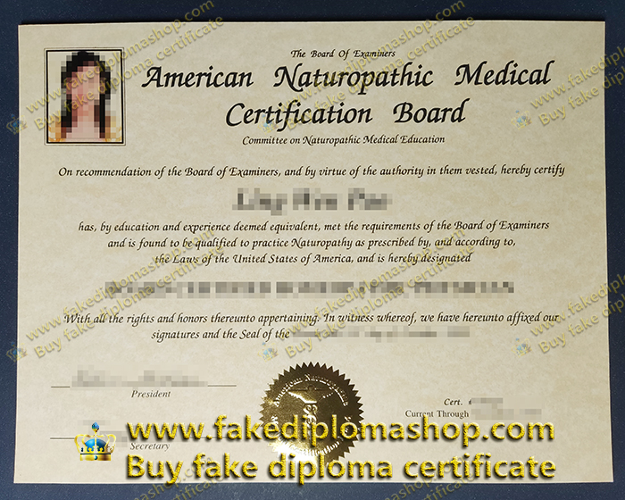 ANMCB certificate, American Naturopathic Medical certification board certificate