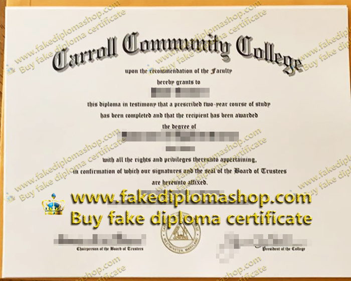 Carroll Community College diploma