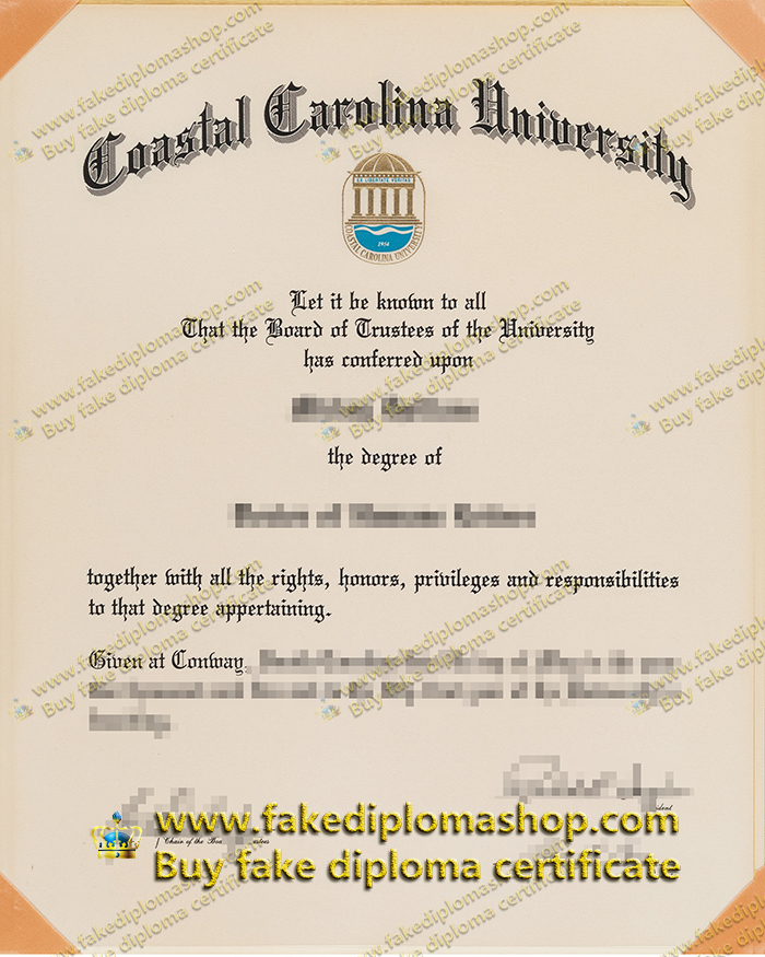 Coastal Carolina University diploma, CCU degree