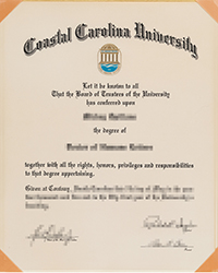 Purchase a fake Coastal Carolina University diploma sample online