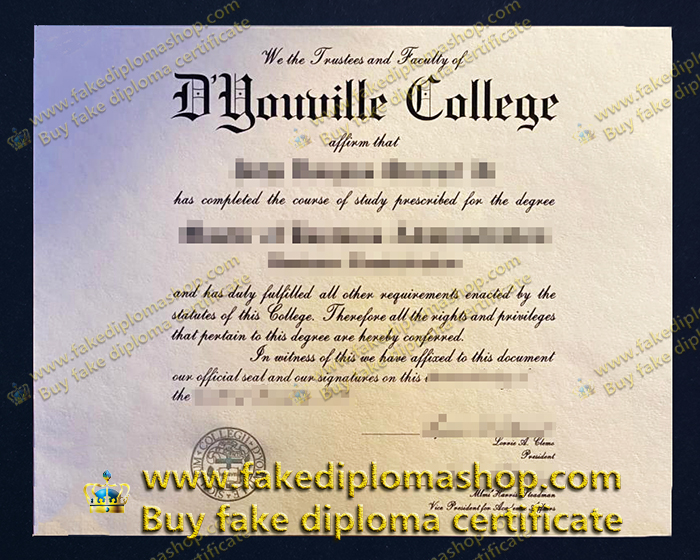 DYU diploma, D'Youville University diploma