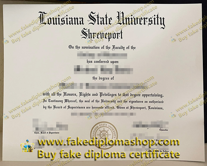 LSUS diploma, Louisiana State University Shreveport diploma