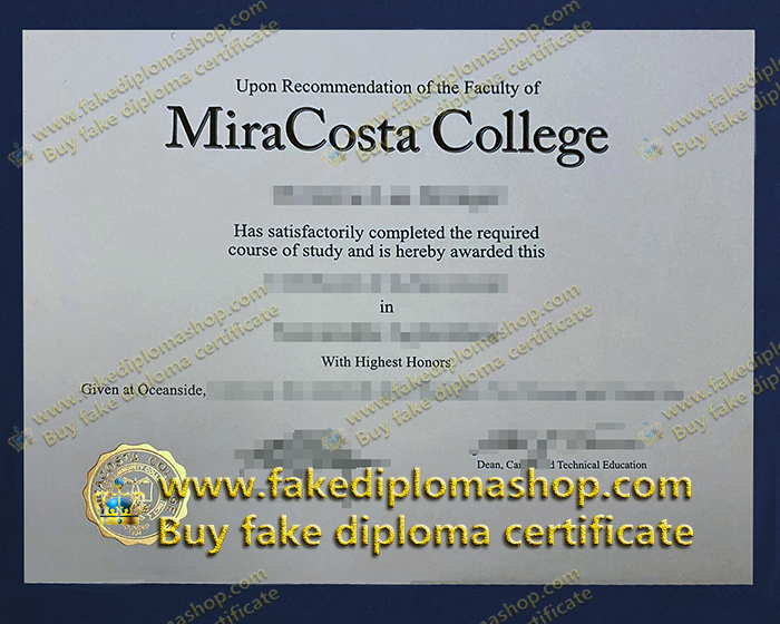 MiraCosta College diploma