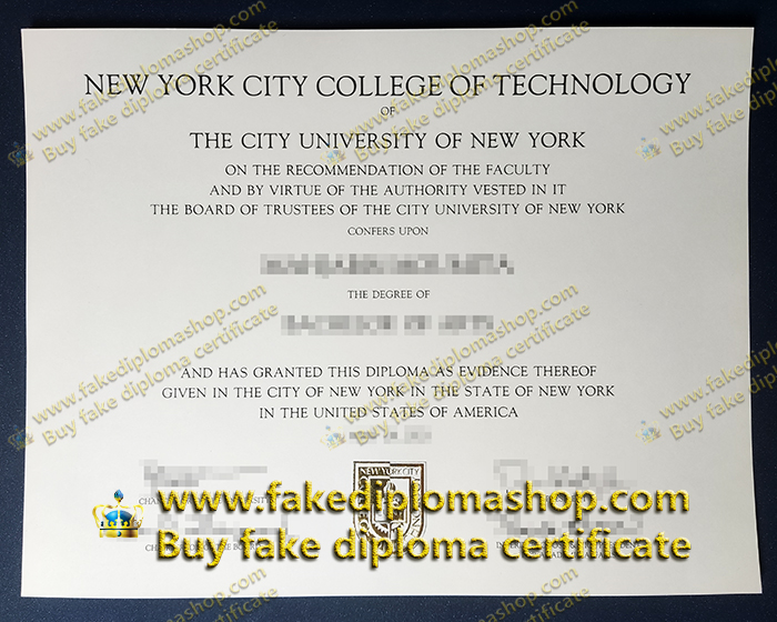 New York City College of Technology diploma