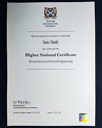 How much cost an SQA Higher National Certificate in the England?