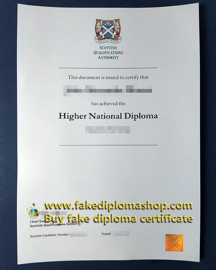 SQA Higher National diploma, Scottish Qualifications Authority Higher National diploma