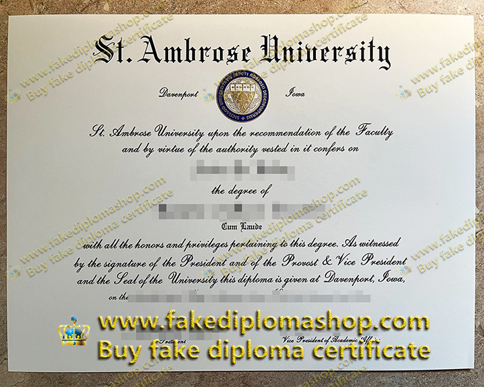 St. Ambrose University diploma