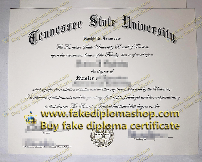 Tennessee State University diploma of Master, TSU Master degree