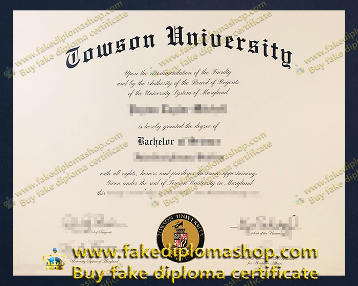 Towson University diploma of Bachelor