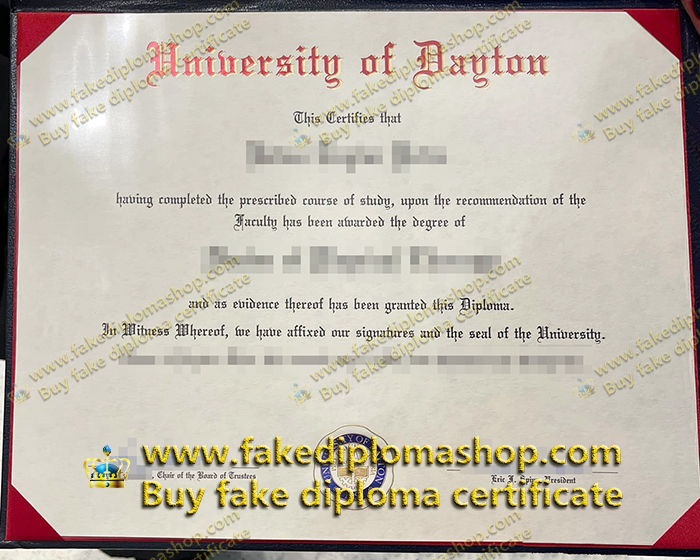 University of Dayton diploma