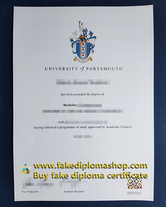 University of Portsmouth diploma of Bachelor