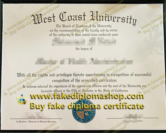 West Coast University diploma, WCU diploma