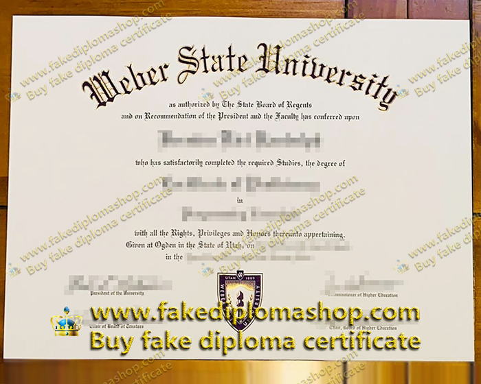 Weber State University diploma