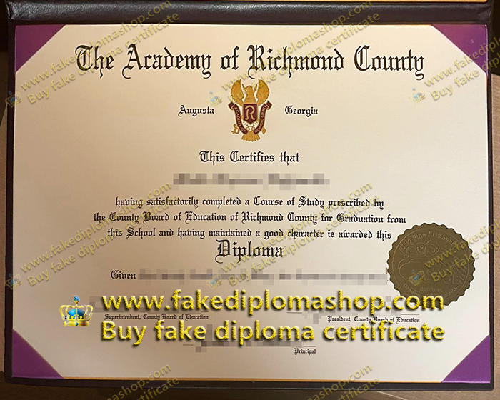 Academy of Richmond County diploma, ARC certificate diploma