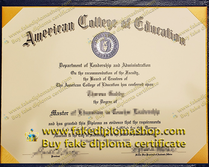 American College of Education diploma of Master