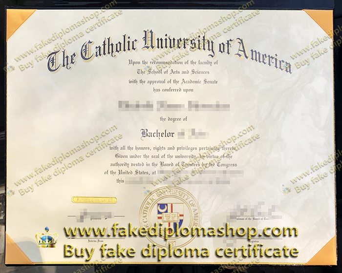 Catholic University of America diploma, CUA Bachelor degree