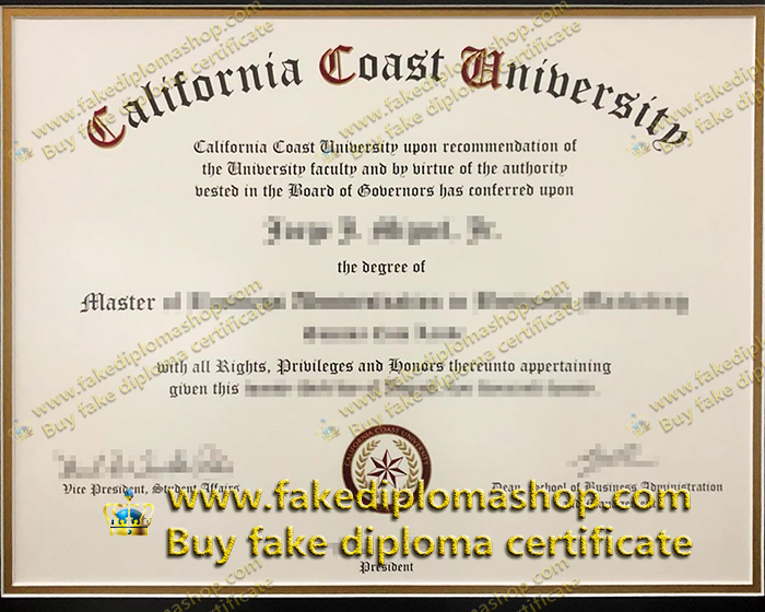 California Coast University diploma, CCU Master degree