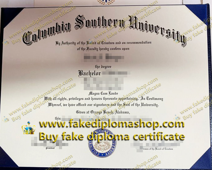 Columbia Southern University diploma of Master