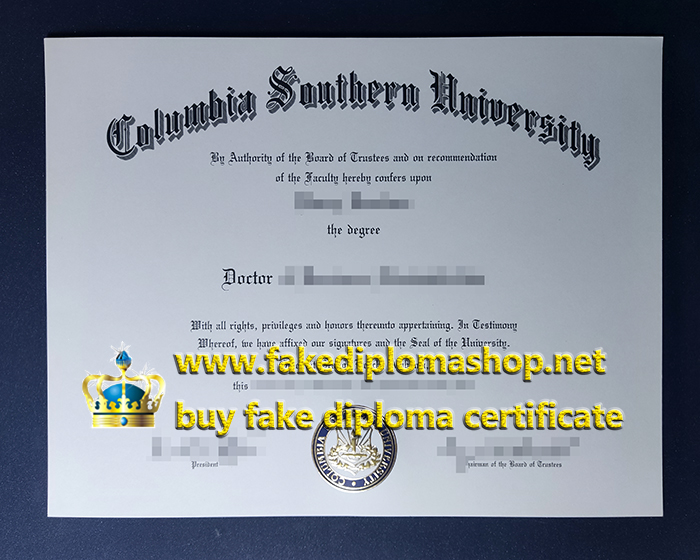 Columbia Southern University diploma