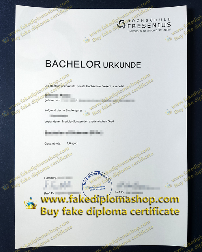 Fresenius University of Applied Sciences diploma, Fresenius University diploma