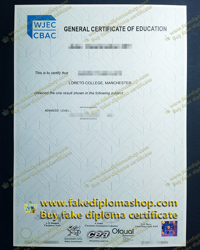 fake GCE certificate, General Certificate of Education certificate