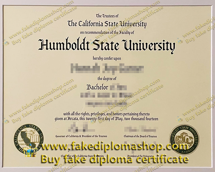 Humboldt State University diploma, HSU Bachelor degree