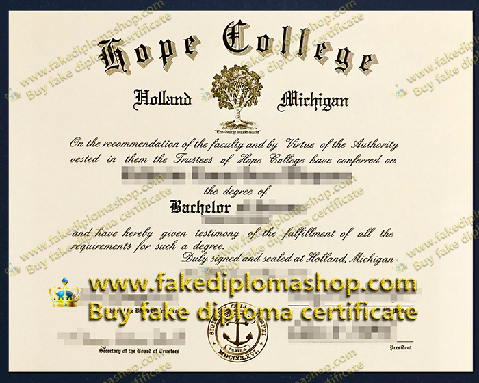 Hope College Bachelor diploma