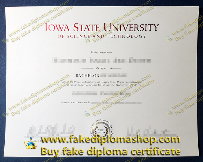 Iowa State University diploma, ISU Bachelor degree