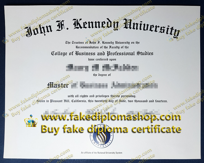 John F-Kennedy University degree of Master