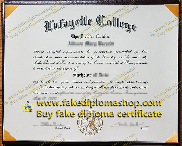 Lafayette College diploma of Bachelor