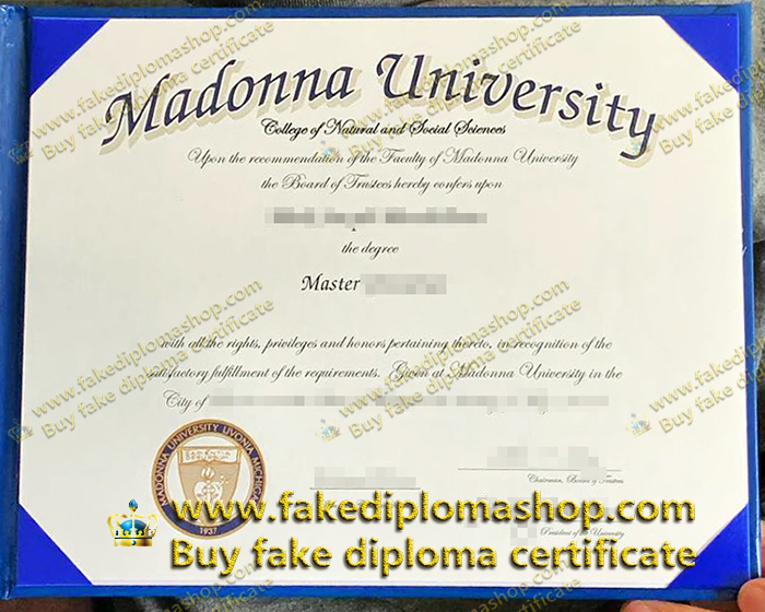 Madonna University diploma of Master