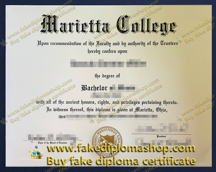 Marietta College diploma, MC Bachelor degree