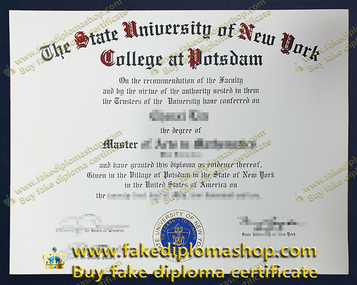 SUNY Potsdam Master degree, State University of New York at Potsdam fake diploma