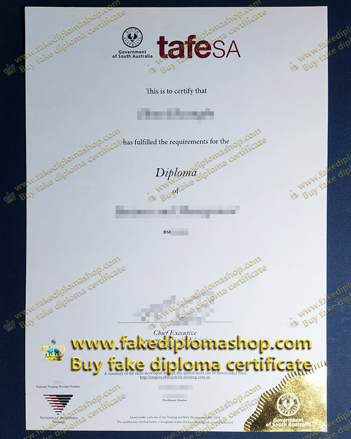 TAFE South Australia diploma certificate, TAFE SA fake certificate